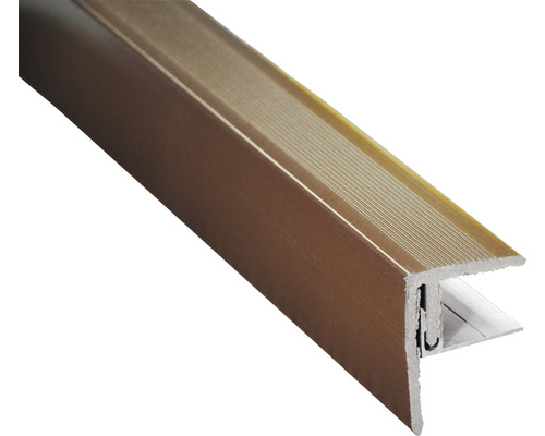 Finition latérale Konsta marron chocolat 2500x64x48 mm Profil de bordure d''escalier en métal