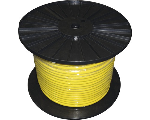 Câble d''alimentation jaune sur un touret