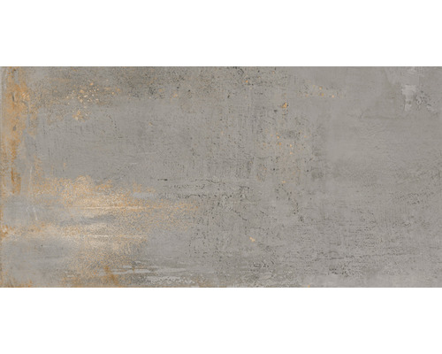 Dalle de terrasse en grès cérame fin Metallic Steel Black bord rectifié 120 x 60 x 2 cm