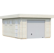 Garage simple Palmako Rasmus 19,0 m² avec portail sectionnel 360 x 550 cm naturel-thumb-1