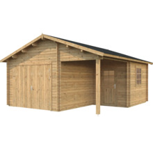 Holzgarage mit Doppeltür und Seiteneingang
