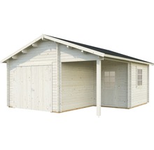 Holzgarage mit Anbau und Doppeltür
