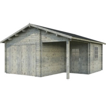 Holzgarage mit Vordach, Doppeltür und Fenster