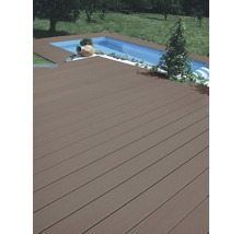 Planche pour terrasses Konsta WPC chocolat 145x25 mm (en mètre)-thumb-2