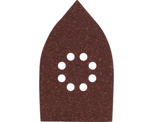 Papier abrasif pour ponceuse triangulaire avec trous pour l''aspiration de la poussière