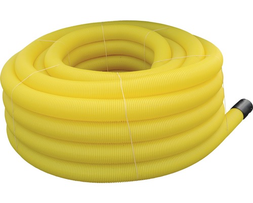 Tube de drainage jaune ondulé LN 100 longueur 50 m-0