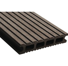 Planche pour terrasses Konsta WPC brun chocolat brossé145x25 mm (produit vendu au mètre)-thumb-1