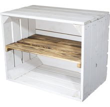 Caisse en bois Vintage moiré avec tablette 50x40x30 cm