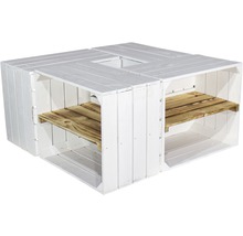 Caisse en bois Vintage moiré avec tablette 50x40x30 cm