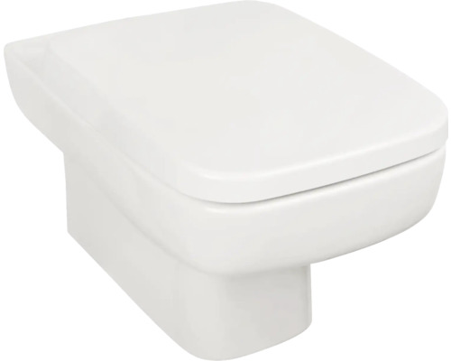 Kit de WC suspendu, vasque Cubo 2.0 avec abattant WC blanc et revêtement