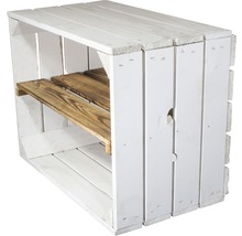 Caisse en bois Vintage moiré avec tablette 50x40x30 cm
