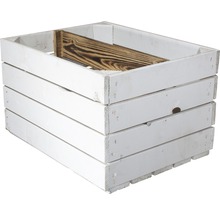 Caisse en bois Vintage moiré avec tablette 50x40x30 cm