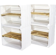 Caisse en bois Vintage moiré avec tablette 50x40x30 cm
