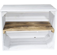 Caisse en bois Vintage moiré avec tablette 50x40x30 cm