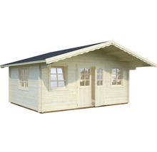 Gartenhaus Palmako Helena 18,6 m² inkl. Fußboden und Vordach 608 x 554 cm natur