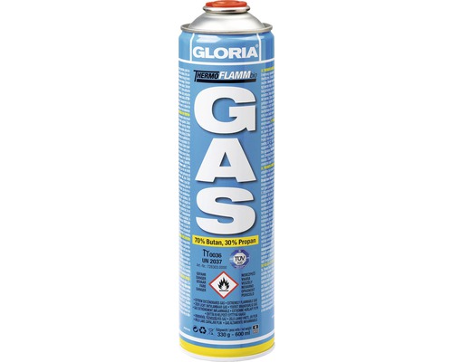 GLORIA Thermoflamm bio Gas-Kartusche - Druckgasdose 600 ml, Gasflasche mit Butan-Propan-Mischung