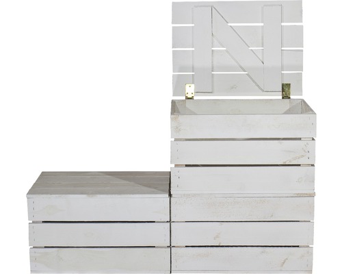 Banc en bois avec espace de rangement