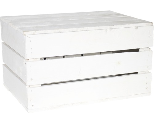 Caisse en bois blanche pour rangement et décoration