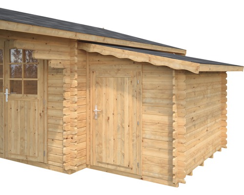 Holzgartenhaus mit Tür und Fenster