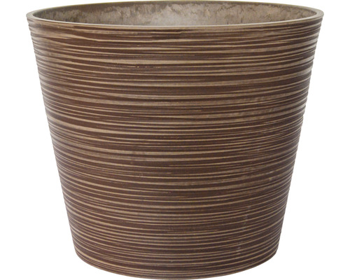 Pot pour plantes à rainures Lafiora pierre artificielle Ø 60 cm H 49 cm marron