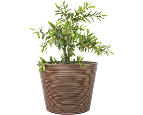 Pot pour plantes à rainures Lafiora pierre artificielle Ø 80 cm H 60 cm marron