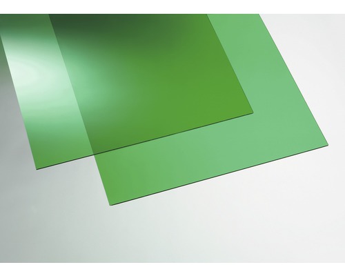 Acrylcolorplatte 3x250x500 mm glatt grün Zwei grüne Acrylglasplatten