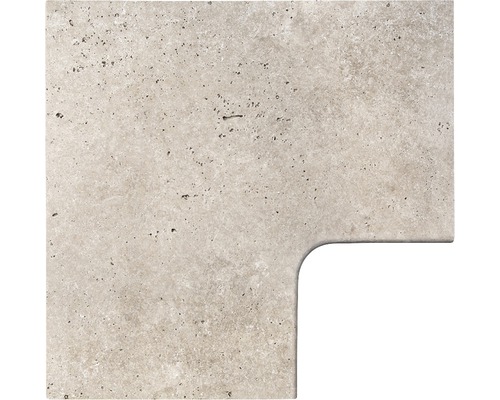 Bordure de piscine margelle FLAIRSTONE Roma pièce d'angle 90° beige intérieur arrondi 60x37 / 60x37 x 3 cm