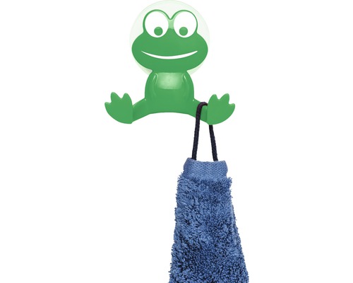 Froschförmiger Handtuchhaken mit hängendem Handtuch