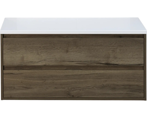 Waschtischunterschrank Sanox Porto Frontfarbe tabacco BxHxT 120 x 59 x 50 cm WT-Platte weiß matt 84747139 Waschtischunterschrank Sanox Porto Frontfarbe tabacco BxHxT 120 x 59 x 50 cm WT-Platte weiß matt 84747139