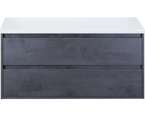Waschtischunterschrank Sanox Porto Frontfarbe beton anthrazit BxHxT 120 x 59 x 50 cm WT-Platte weiß matt 84747141 Waschtischunterschrank Sanox Porto Frontfarbe beton anthrazit BxHxT 120 x 59 x 50 cm WT-Platte weiß matt 84747141