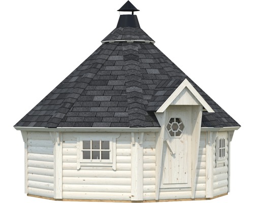 Holz Grillkota mit Tür und Fenstern