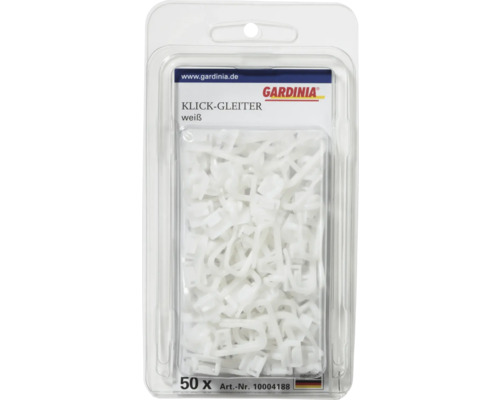 Gardinia Klick-Gleiter, 50 Stück, zur Befestigung von Gardinen