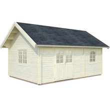 Abri de jardin en bois avec double porte et fenêtres