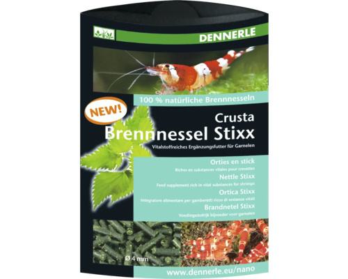 Sticks d'ortie Dennerle Nano Crusta 30 g Emballage d''aliments pour crevettes Dennerle Crusta Orties en stick
