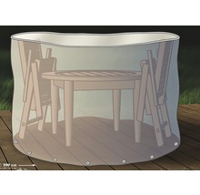 Housse de protection pour ensemble de meubles de jardin Ø 200 h 95 cm transparent-thumb-1