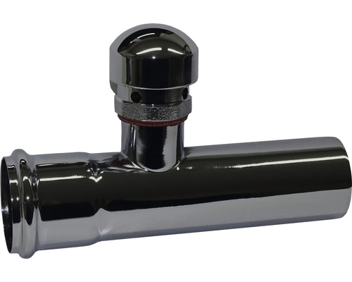 Sifon-Abgangsrohr DN30/32 x 125 mm Verlängerung mit Rohrbelüfter messing verchromt