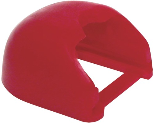 Roter Eckenschutz aus Kunststoff