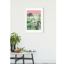Poster encadré avec motif du Livre de la Jungle et l''inscription ''Best of Friends'' au mur