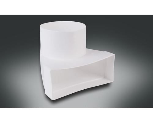 Pièce de dérivation pour tube plat Rotheigner avec tubulures blanc 220 mm x 90 mm Coude de conduit rectangulaire pour systèmes de ventilation