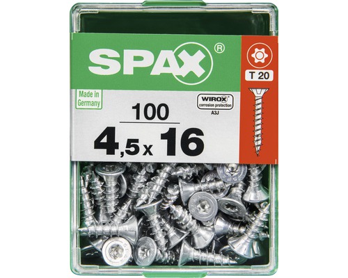 Vis universelles Spax 4,5 x 16 millimètres, 100 pièces, avec entraînement Torx