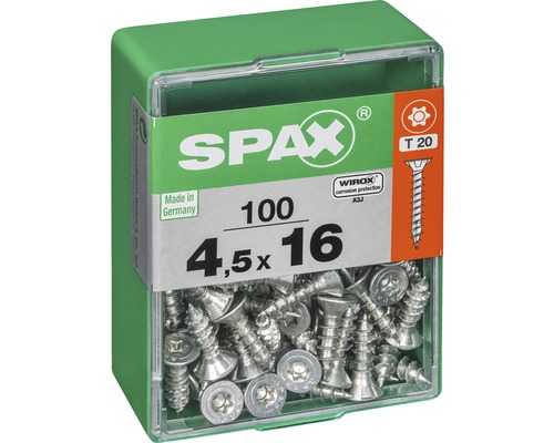 Emballage de 100 vis Spaxtrauben, 4,5 x 16 millimètres