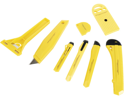 Gelbe Werkzeugmesser-Kollektion für verschiedene Anwendungen