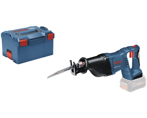 Akku-Säbelsäge Bosch Professional GSA 18 V-LI inkl. L-BOXX 238, 1 x Säbelsägeblatt S 2345 X (Progressor for Wood) und 1 x Säbelsägeblatt S 123 XF (Progressor for Metal) , ohne Akku und Ladegerät Bosch GSA 18 V-LI Professional Akku-Säbelsäge mit Werkzeugkoffer