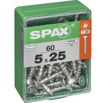 Vis à tête fraisée Spax 5 x 25 millimètres, 60 pièces dans une boîte