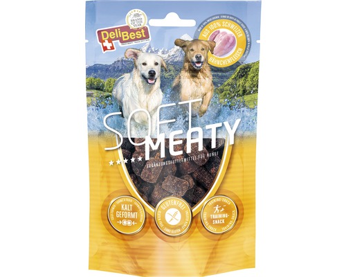 Friandises pour chiens DeliBest Soft Meaty Dog avec poulet suisse 150 g