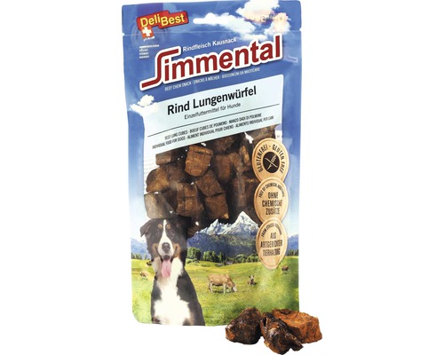 Friandises pour chiens DeliBest Dés de poumon de bœuf 120 g