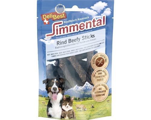 Friandises pour chiens et chats DeliBest Simmental Bœuf Beefy Sticks 90 g-0