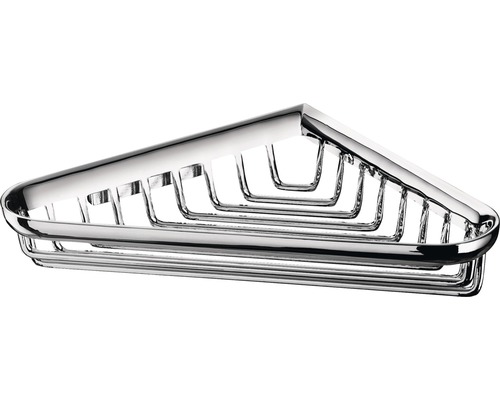 Corbeille à éponge d’angle Emco System 2 longueur de côté 17,6 cm chrome 354500102 Étagère de douche d''angle en métal