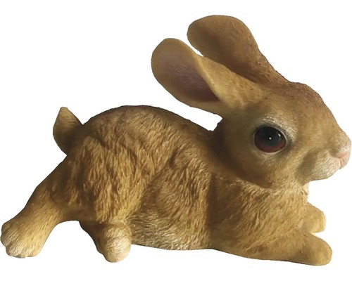 Figurine décorative Lafiora lapin couché 10,2 cm brun