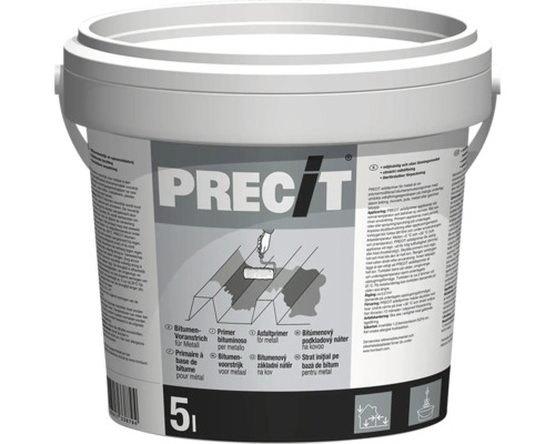 PRECIT Voranstrich für Metall lösungsmittelfrei 5 l Eimer Bitumen Voranstrich für Metall, 5 Liter